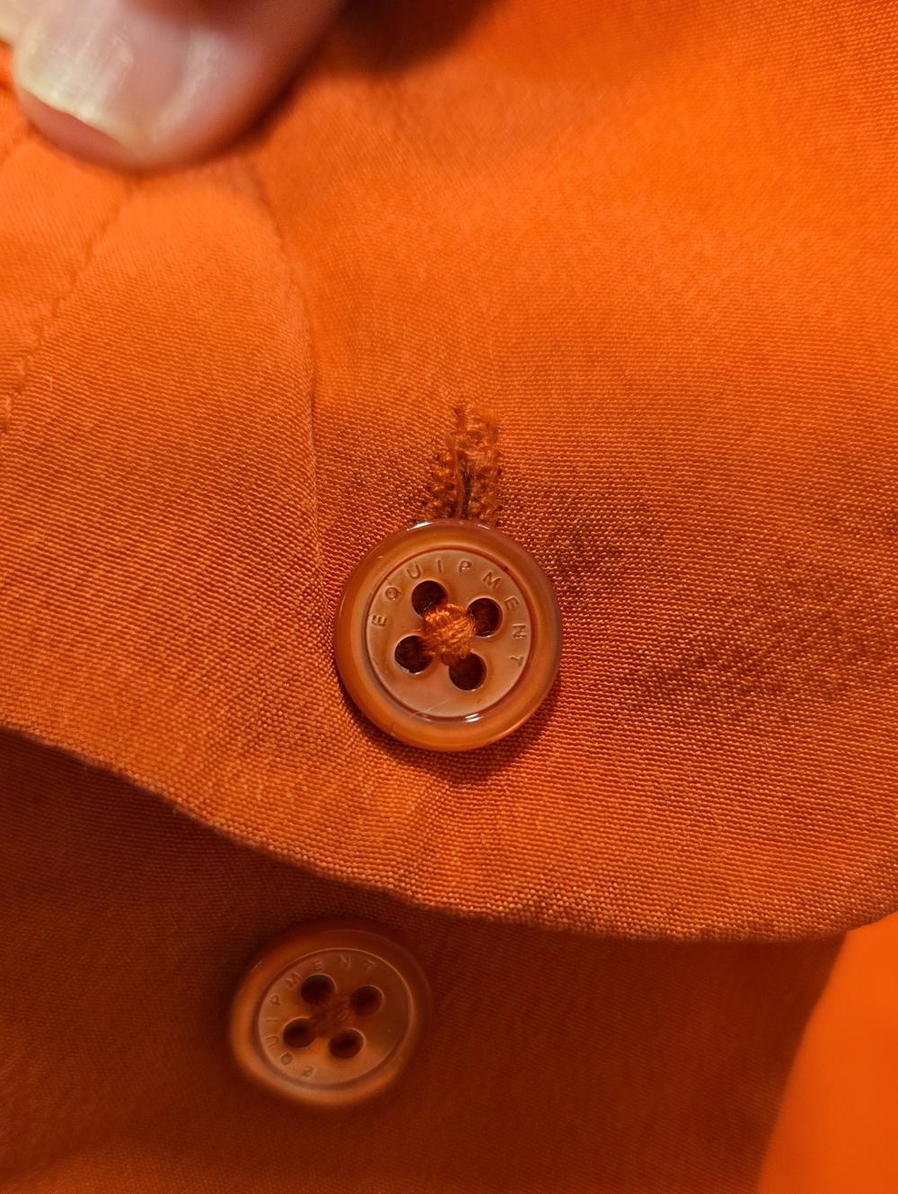 Equipment-100% silk Coral Button-Up Shirt-FLAWED-Size X-Small - Picture 3 of 16